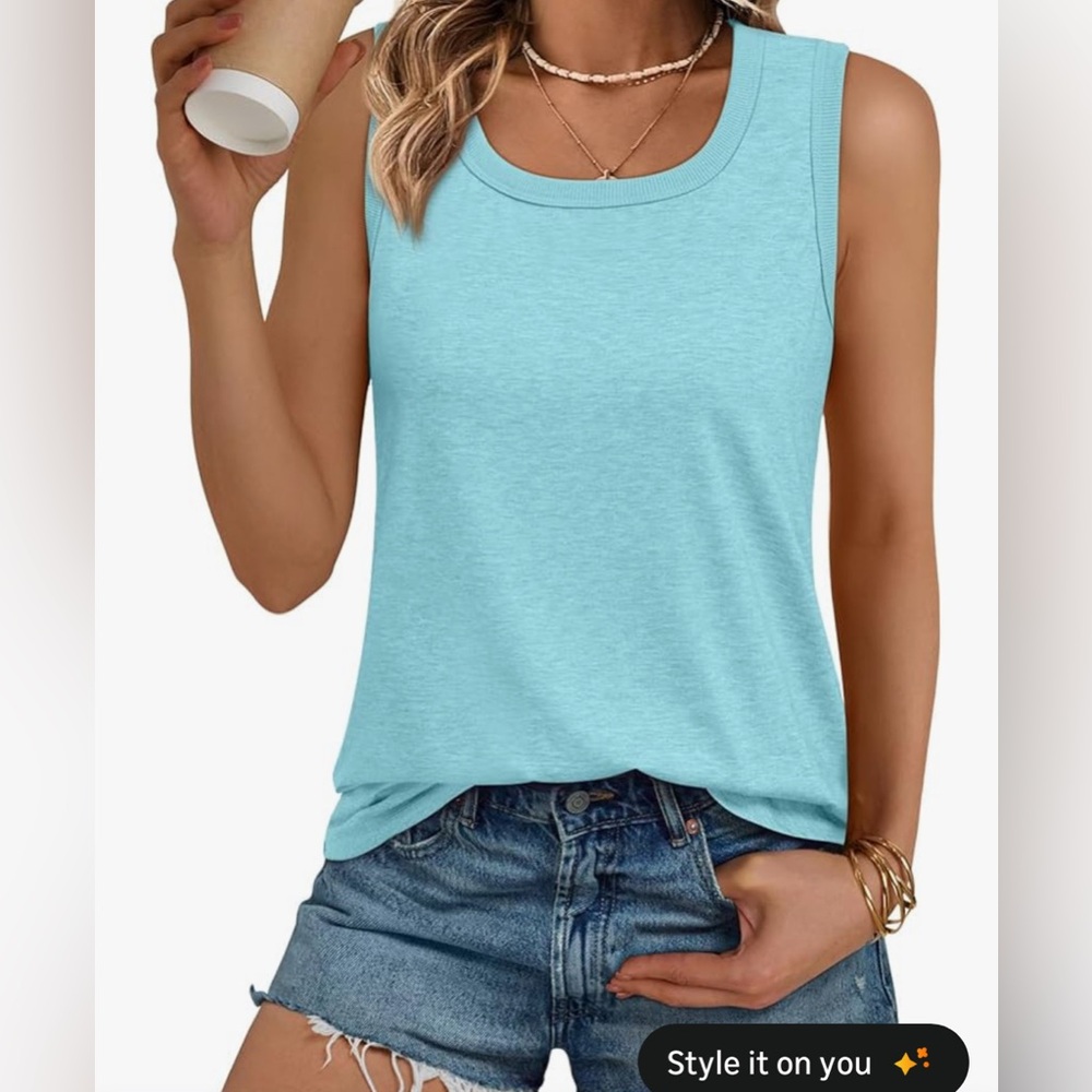 AUTOMET Womens Loose Fit Casual Flowy Tank Top